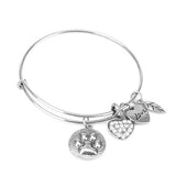 Paw Print Charm Bangle